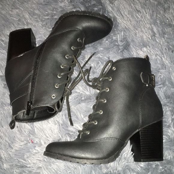 Black Combat Boots - Picture 1 of 9
